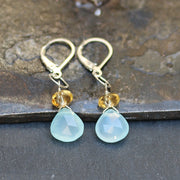 Chalcedony Drop Earrings alt image | Breathe Autumn Rain Artisan Jewelry