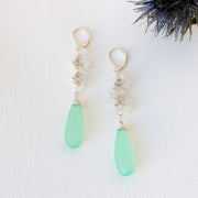 Leila - Chalcedony and Moonstone Multi-Gemstone Drop Earrings alt image | Breathe Autumn Rain Artisan Jewelry