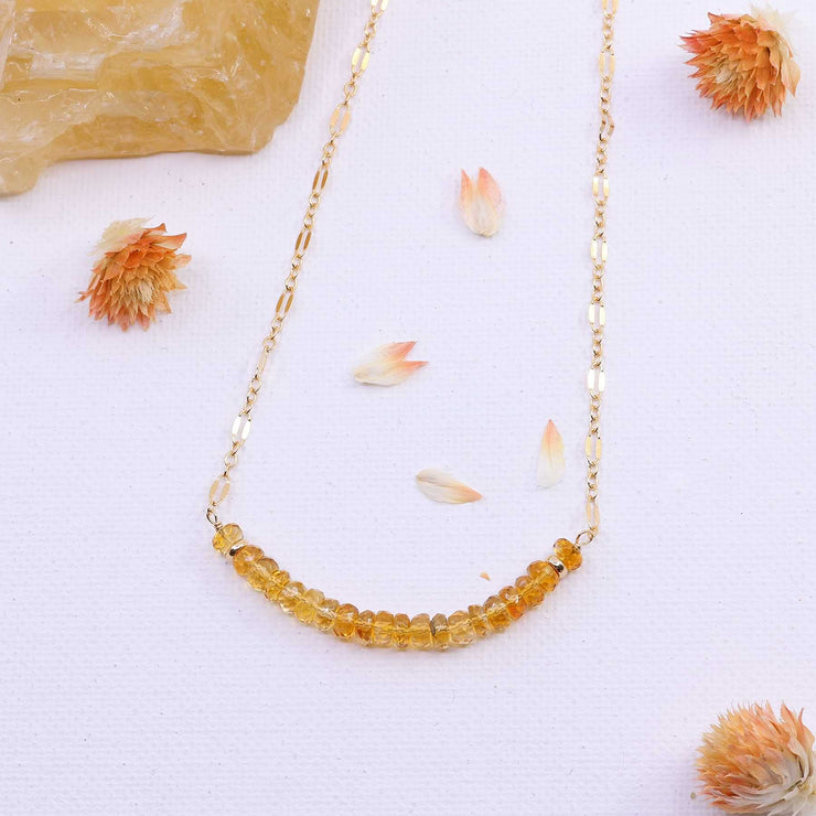 Lemonade - Citrine Gold Bar Necklace image | Breathe Autumn Rain Artisan Jewelry