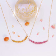 Lemonade - Gemstone Gold Bar Necklace alt image | Breathe Autumn Rain Artisan Jewelry