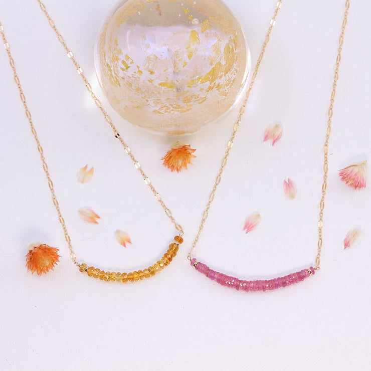 Lemonade - Gemstone Gold Bar Necklace alt image | Breathe Autumn Rain Artisan Jewelry