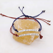 Live Love Laugh - Quote Bar Bracelet with Adjustable Cord main image | Breathe Autumn Rain Artisan Jewelry