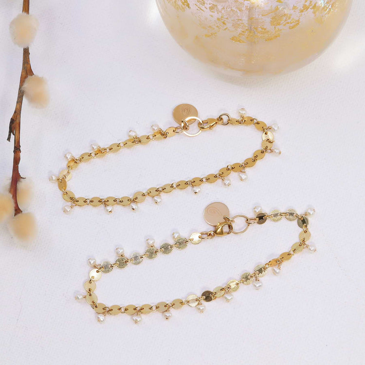 Lily - Pearl and Gold Bracelet main image | Breathe Autumn Rain Artisan Jewelry