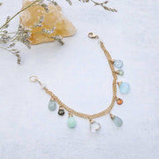 Lisbon - Aquamarine Multi-Gemstone Gold Bracelet alt image | Breathe Autumn Rain