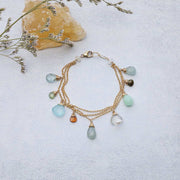 Lisbon - Aquamarine Multi-Gemstone Gold Bracelet main image | Breathe Autumn Rain