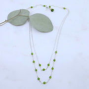 Londonberry - Chrome Diopside Sterling Silver Double Strand Necklace alt image | Breathe Autumn Rain Artisan Jewelry