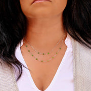 Londonberry - Chrome Diopside Sterling Silver Double Strand Necklace life style image | Breathe Autumn Rain Artisan Jewelry