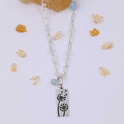 Majestic Dandelions - Sterling Silver Dandelion Pendant Necklace image | Breathe Autumn Rain Artisan Jewelry