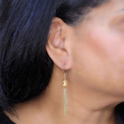 Maldives - Gold Tassel Dangle Earrings life style image | Breathe Autumn Rain Artisan Jewelry