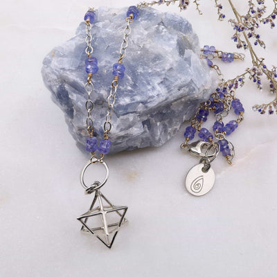 Merkabah Pendant Tanzanite Necklace main image | Breathe Autumn Rain Artisan Jewelry