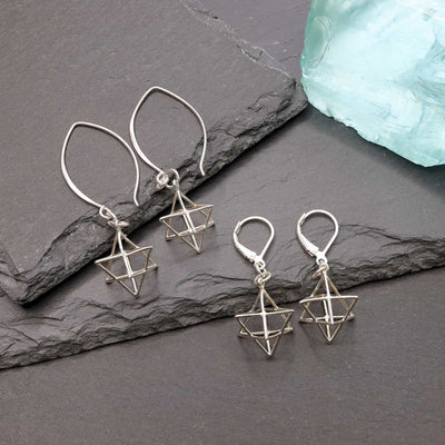 Merkabah Silver Earrings main image | Breathe Autumn Rain Artisan Jewelry