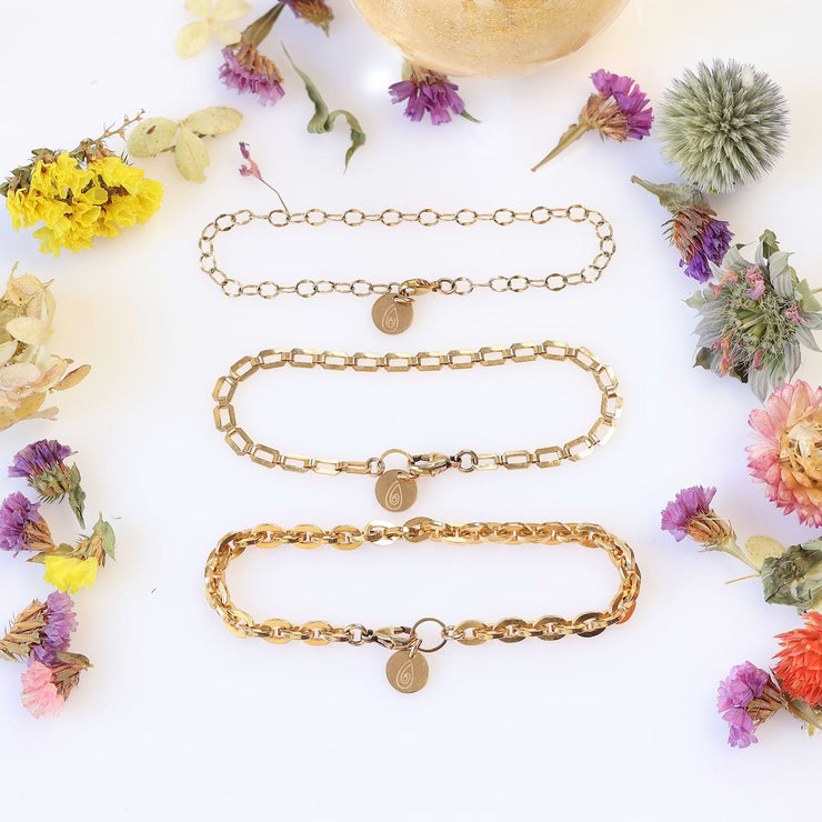 Pamplona - Mina - Florence Gold Link Chain Bracelet images | Breathe Autumn Rain Artisan Jewelry