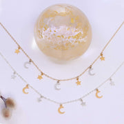 Moonstruck - Celestial Mixed Metal Charm Necklace alt image | Breathe Autumn Rain Artisan Jewelry
