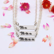 Mother's Love - Sterling Silver Elephant Bar Necklace detail image | Breathe Autumn Rain Artisan Jewelry