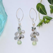 Mukayu - Moonstone and Aquamarine Silver Earrings main image | Breathe Autumn Rain Artisan Jewelry