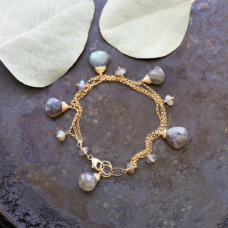 Munich - Labradorite Gold Charm Bracelet alt image | Breathe Autumn Rain Artisan Jewelry