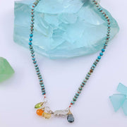 Nairobi - Turquoise Silk Knotted Necklace alt image | Breathe Autumn Rain Artisan Jewelry