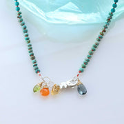 Nairobi - Turquoise Silk Knotted Necklace main image | Breathe Autumn Rain Artisan Jewelry