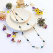 Navy - Kyanite Gold Necklace main image | Breathe Autumn Rain Artisan Jewelry