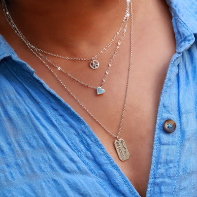 Nevertheless She Persisted - Sterling Silver Empowerment Layering Necklace life style image | Breathe Autumn Rain Artisan Jewelry