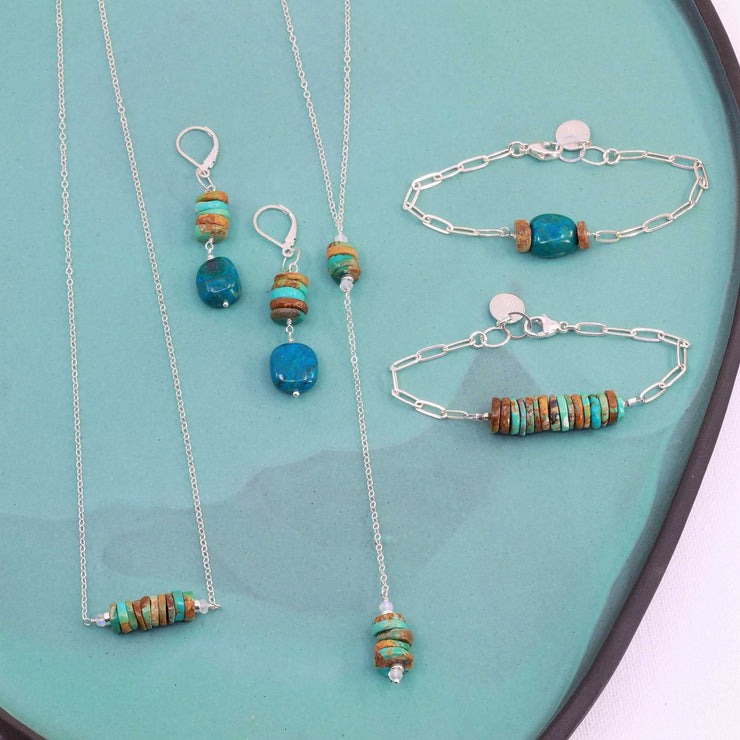 New Mexico Turquoise Jewelry Ensemble main image | Breathe Autumn Rain Artisan Jewelry