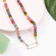 Olivos - Multi Tourmaline Bar Necklace detail image | Breathe Autumn Rain Artisan Jewelry