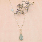 On A Clear Day - Aquamarine and Moonstone Necklace - alt image | Breathe Autumn Rain Artisan Jewelry