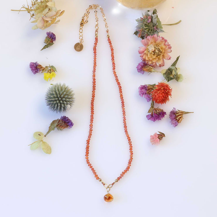 Orange Burst - Padparadscha Necklace alt image | Breathe Autumn Rain Artisan Jewelry
