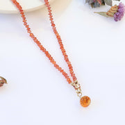 Orange Burst - Padparadscha Necklace detail image | Breathe Autumn Rain Artisan Jewelry