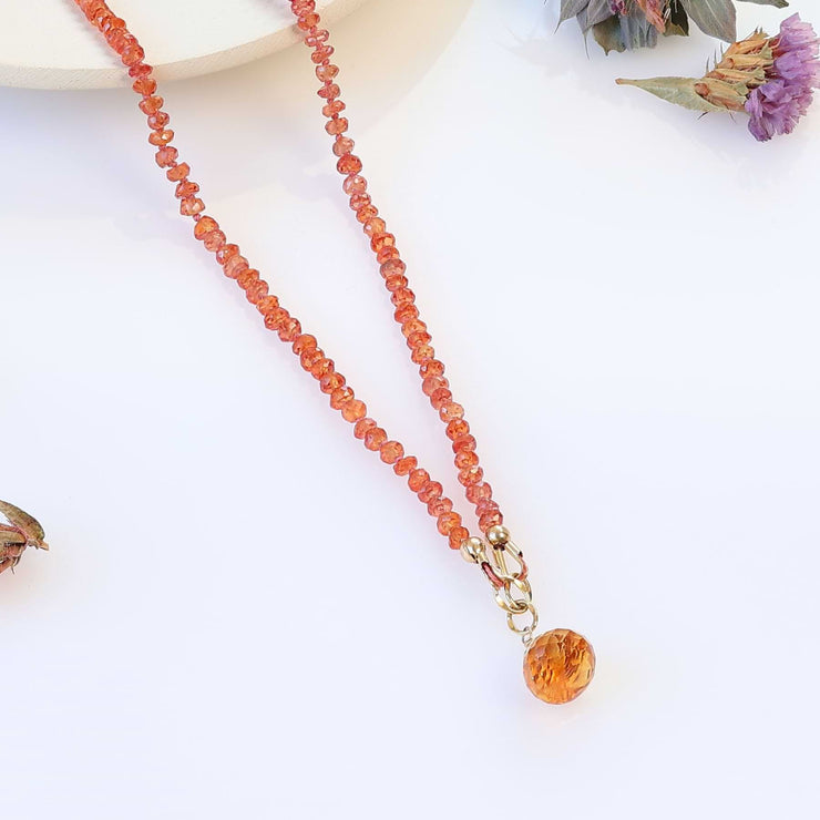 Orange Burst - Padparadscha Necklace detail image | Breathe Autumn Rain Artisan Jewelry