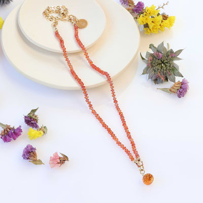 Orange Burst - Padparadscha Necklace main image | Breathe Autumn Rain Artisan Jewelry
