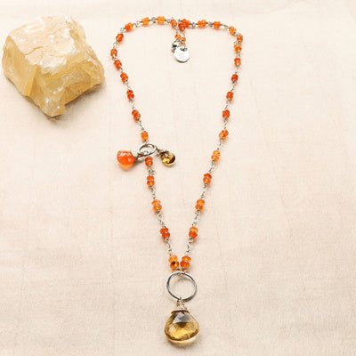 Orange Carnelian Necklace - main image | BreatheAutumRain