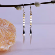 Pendulum - Sterling Silver Gold Drop Earrings main image | Breathe Autumn Rain Artisan Jewelry