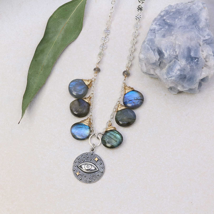 Perception -Third Eye Labradorite Silver Necklace main image | Breathe Autumn Rain Artisan Jewelry