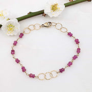 Petals in Bloom - Pink Sapphire Bracelet main image | Breathe Autumn Rain Artisan Jewelry