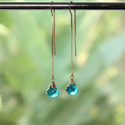 Proudest Peacock - Peacock Quartz Gold Thread Earrings alt image | Breathe Autumn Rain Artisan Jewelry