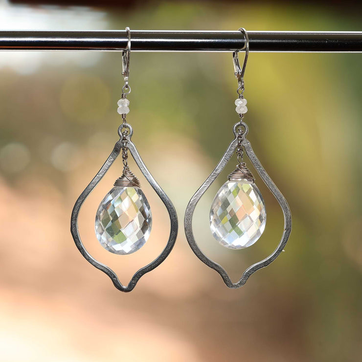 Quench - Quartz Crystal Silver Earrings alt image | Breathe Autumn Rain Artisan Jewelry