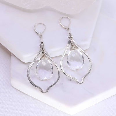 Quench - Quartz Crystal Silver Earrings main image | Breathe Autumn Rain Artisan Jewelry