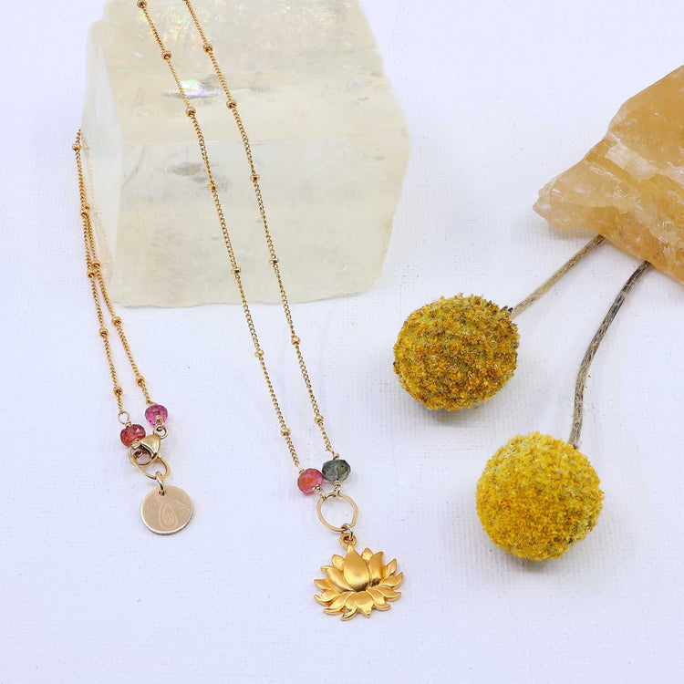 Rise - Lotus Blossom Necklace alt image | Breathe Autumn Rain Artisan Jewelry