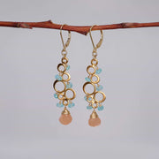 Rosé All Day - Pink Moonstone Apatite Chandelier Earrings alt image | Breathe Autumn Rain Artisan Jewelry
