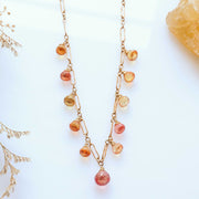 Rose Garden - Padparadscha Sapphire Necklace main image | Breathe Autumn Rain Artisan Jewelry