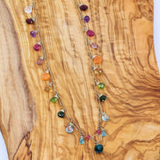 ROYGBIV 2022 - Multi-Gemstone Rainbow Gold Necklace alt3 image | Breathe Autumn Rain Artisan Jewelry