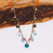 ROYGBIV 2022 - Multi-Gemstone Rainbow Gold Necklace alt image | Breathe Autumn Rain Artisan Jewelry