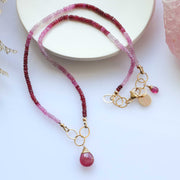 Bella - Ombre Ruby Gold Necklace
