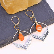 Sacral Chakra - Carnelian Teardrop Chandelier Earrings alt image | Breathe Autumn Rain Artisan Jewelry