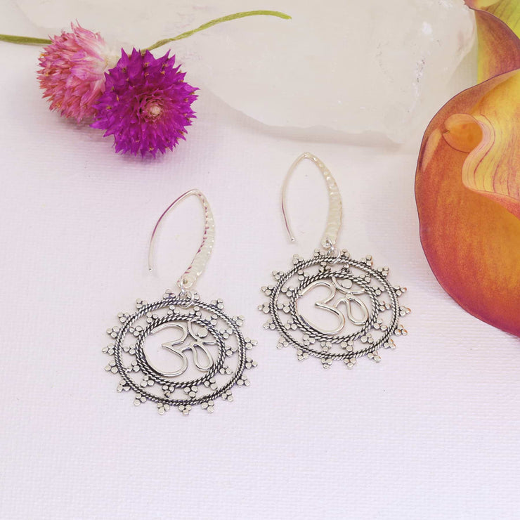 Sacred Om Mandela Earrings main image | Breathe Autumn Rain Artisan Jewelry