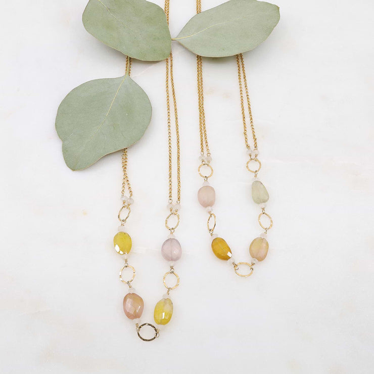 Saffron Rose - Pink Sapphire Necklace alt image | Breathe Autumn Rain Artisan Jewelry