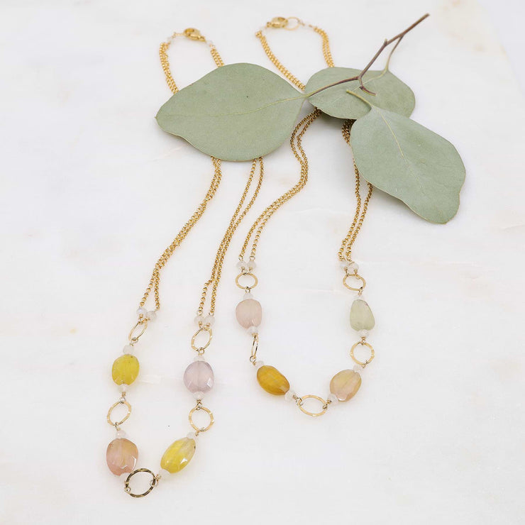 Saffron Rose - Pink Sapphire Necklace main image | Breathe Autumn Rain Artisan Jewelry
