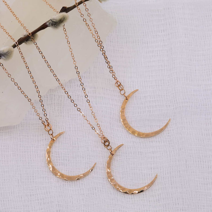 Sahara - Rose Gold Crescent Moon Necklace main image | Breathe Autumn Rain Artisan Jewelry