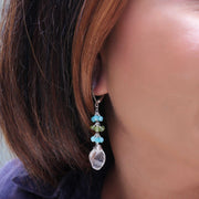 Saint Moritz - Multi Gemstone Sterling Silver Cluster Earrings life style image | Breathe Autumn Rain Artisan Jewelry